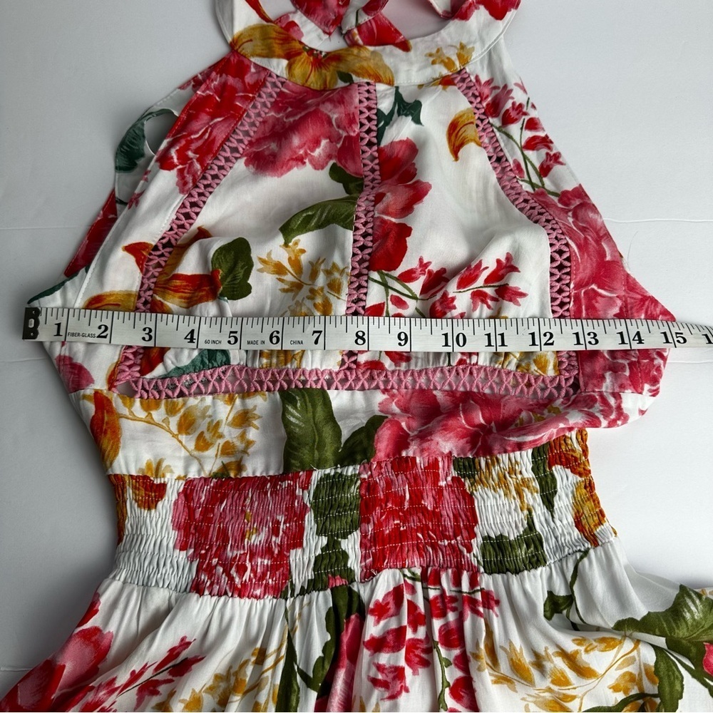 Abel The Label Floral Maxi Dress Women's Size Small Halter Pink Anthropologie - Picture 11 of 11